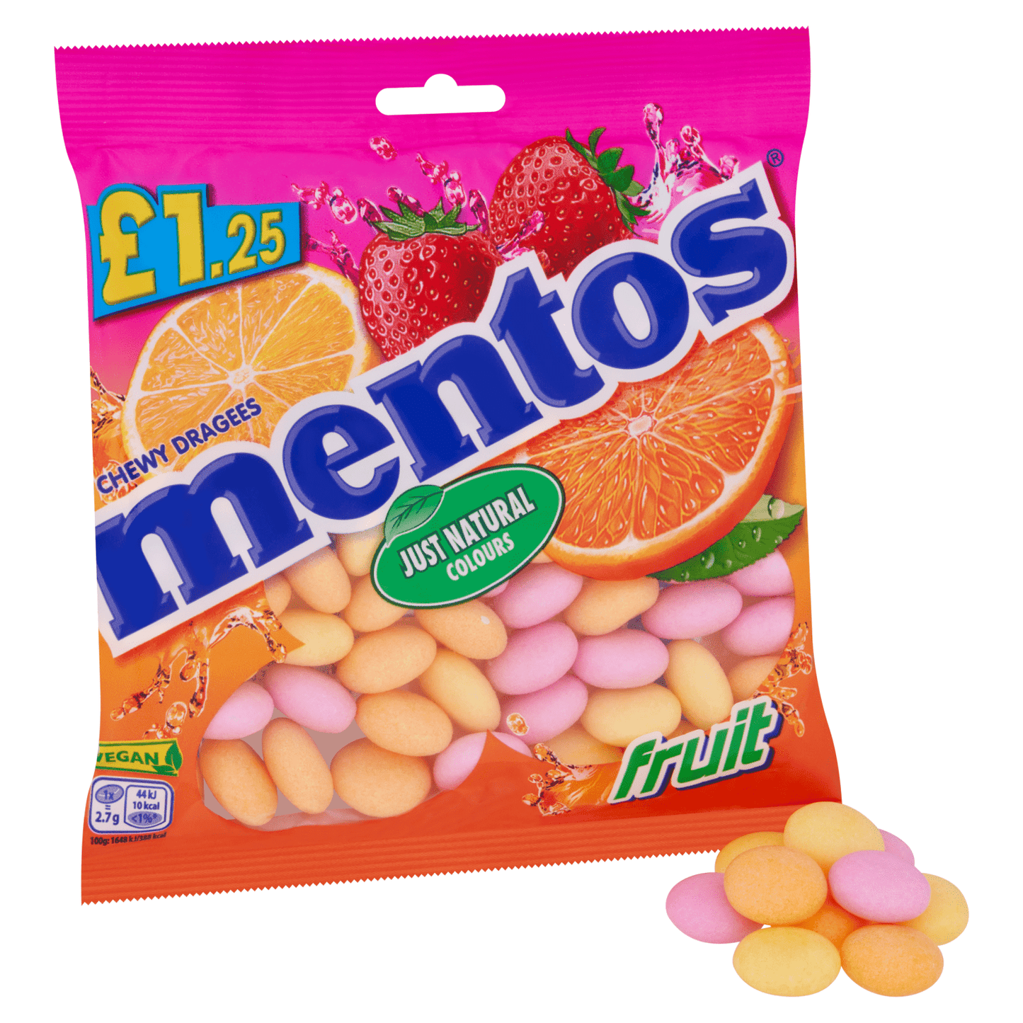 Mentos Chewy Dragees Fruit 135g - UK Food & Drink - 8723400827245