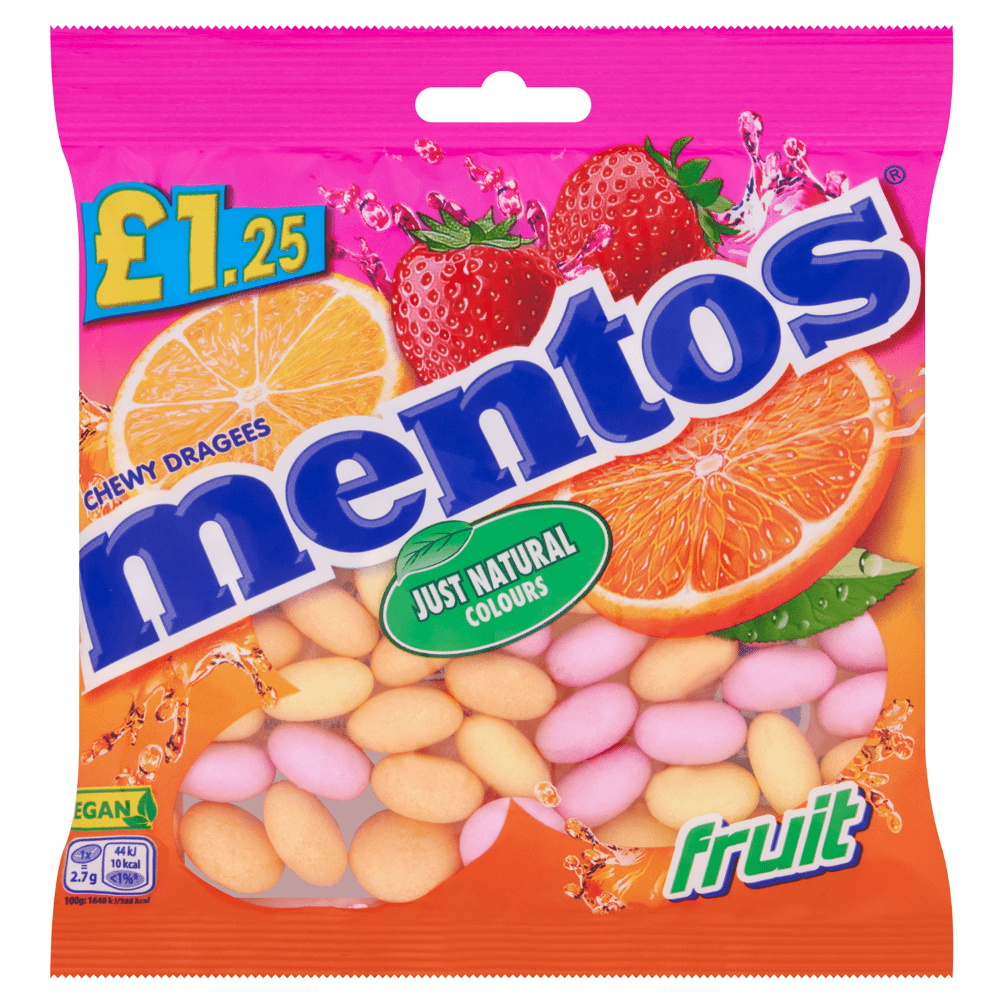 Mentos Chewy Dragees Fruit 135g - UK Food & Drink - 8723400827245