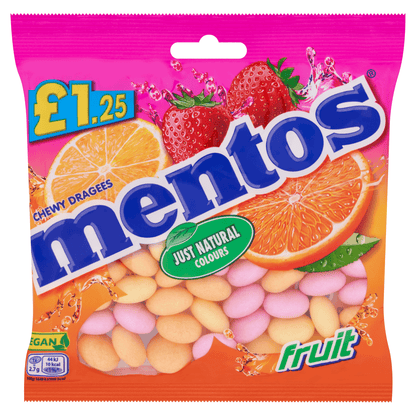 Mentos Chewy Dragees Fruit 135g - UK Food & Drink - 8723400827245