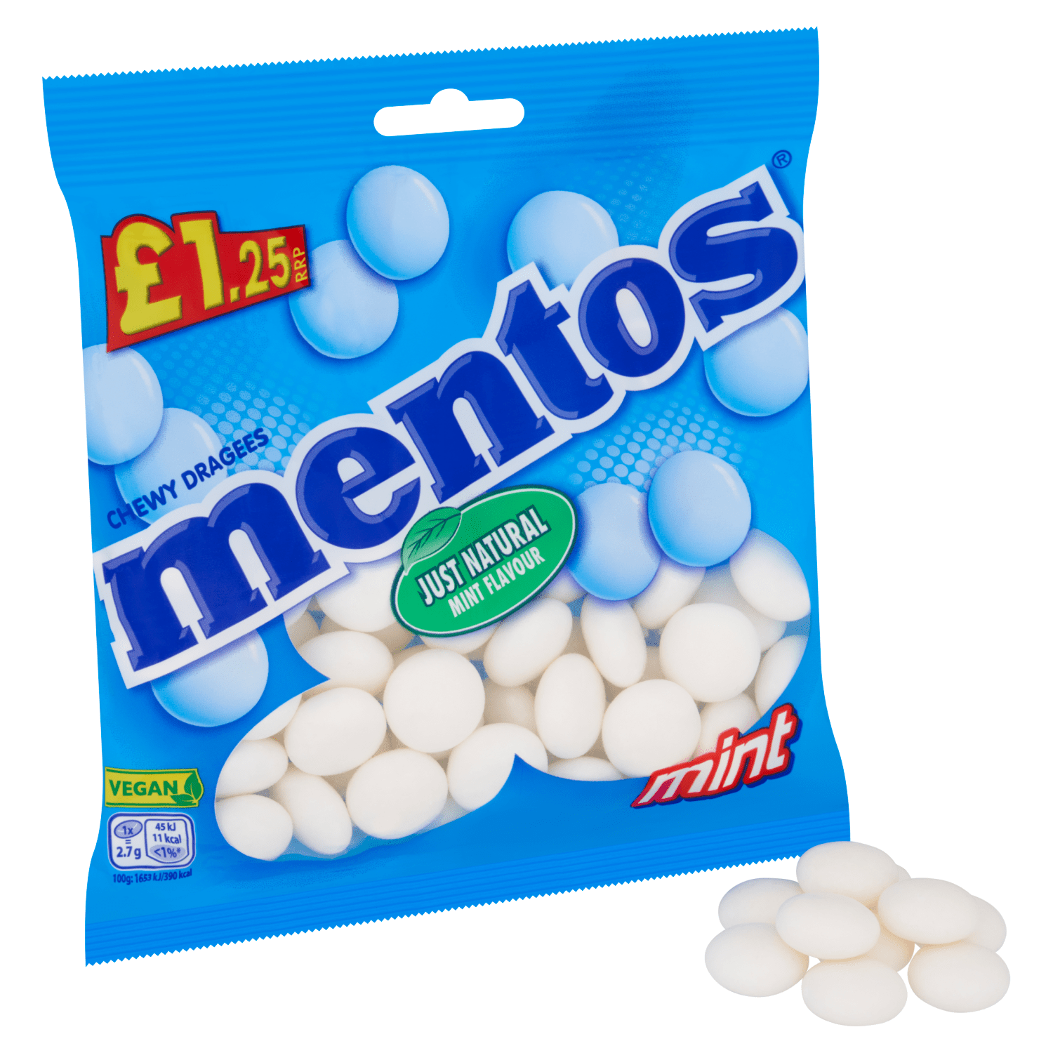 Mentos Chewy Dragees Mint Flavour 135g - UK Food & Drink - 8723400827221