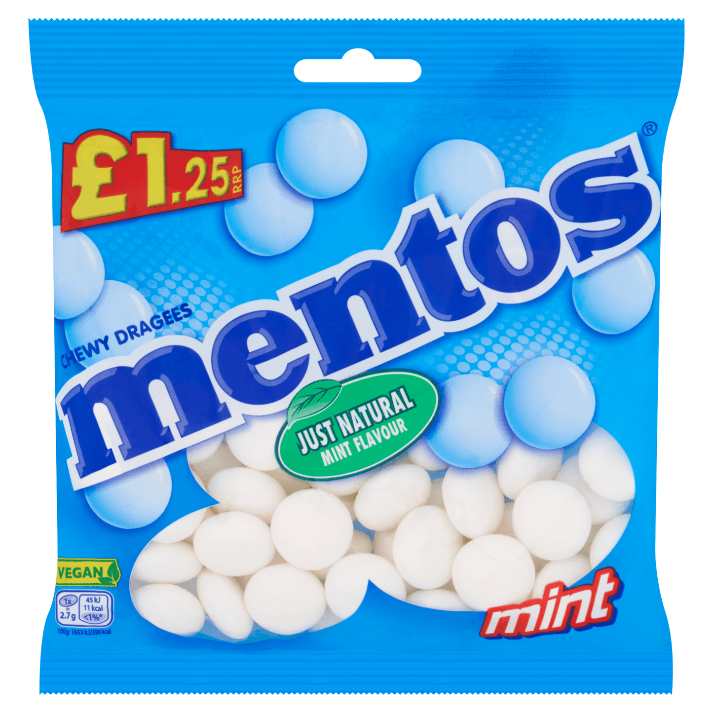 Mentos Chewy Dragees Mint Flavour 135g - UK Food & Drink - 8723400827221