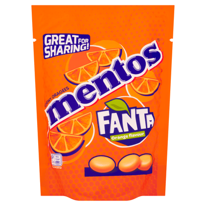 Mentos Fanta Orange Flavour Chewy Dragees 140g - UK Food & Drink - 8723400828655