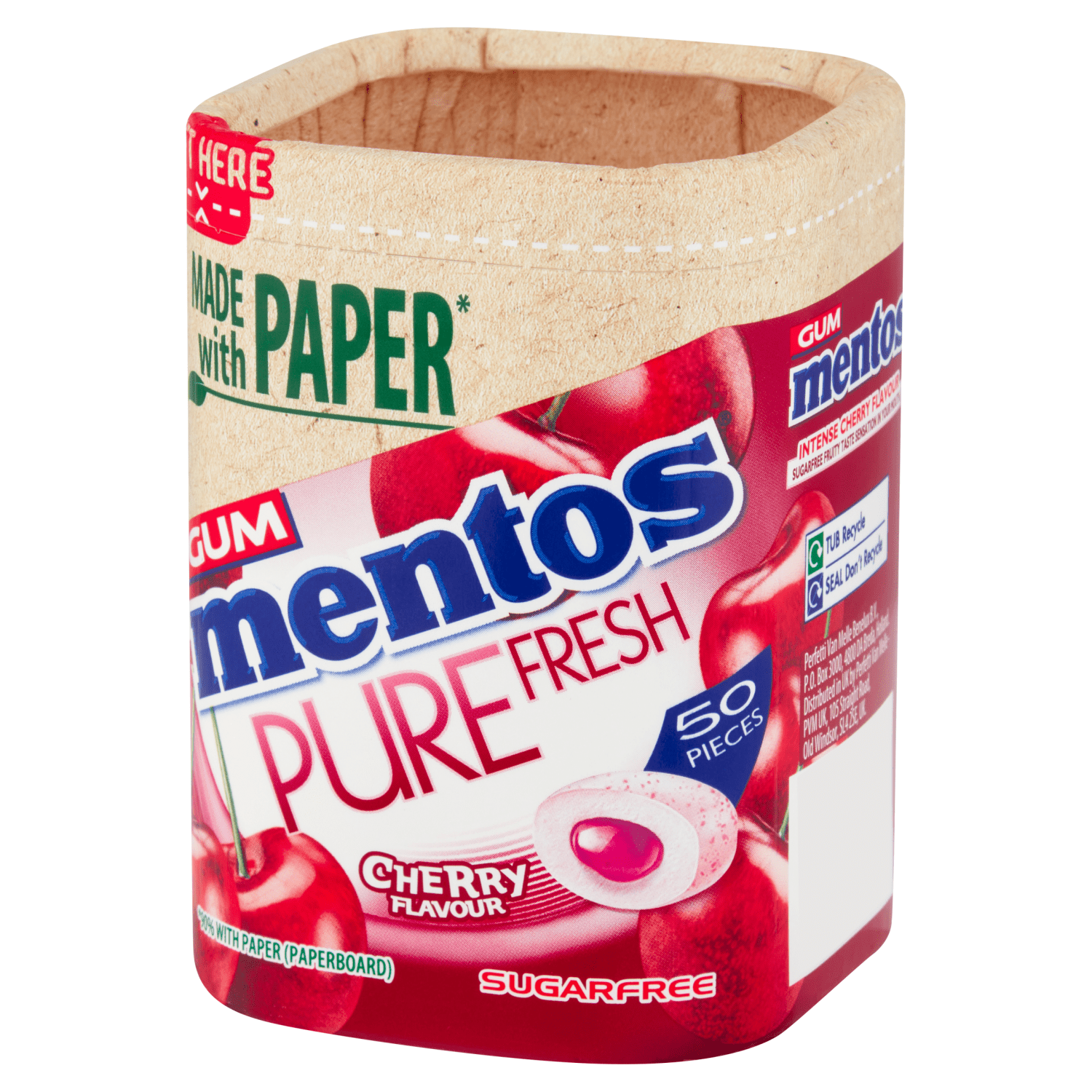 Mentos Gum Pure Fresh Cherry 50 Pieces 97g - UK Food & Drink - 80879299