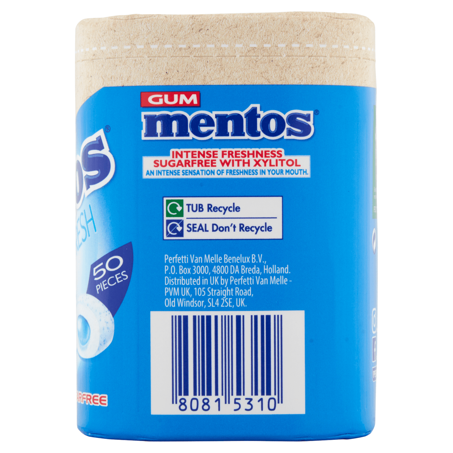 Mentos Gum Pure Fresh Fresh Mint 50 Pieces 100g - UK Food & Drink - 80815310