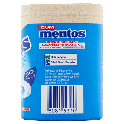 Mentos Gum Pure Fresh Fresh Mint 50 Pieces 100g - UK Food & Drink - 80815310
