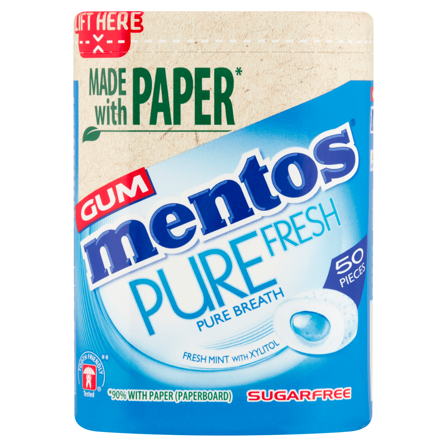 Mentos Gum Pure Fresh Fresh Mint 50 Pieces 100g - UK Food & Drink - 80815310