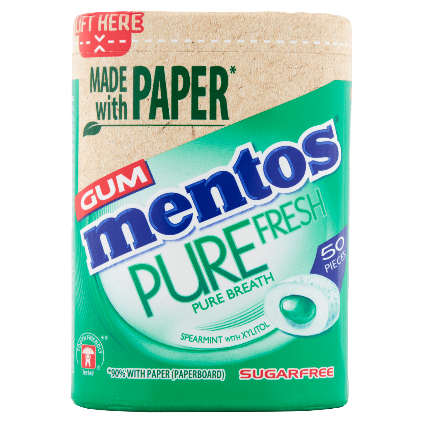 Mentos Gum Pure Fresh Spearmint 50 Pieces 100g - UK Food & Drink - 80957584