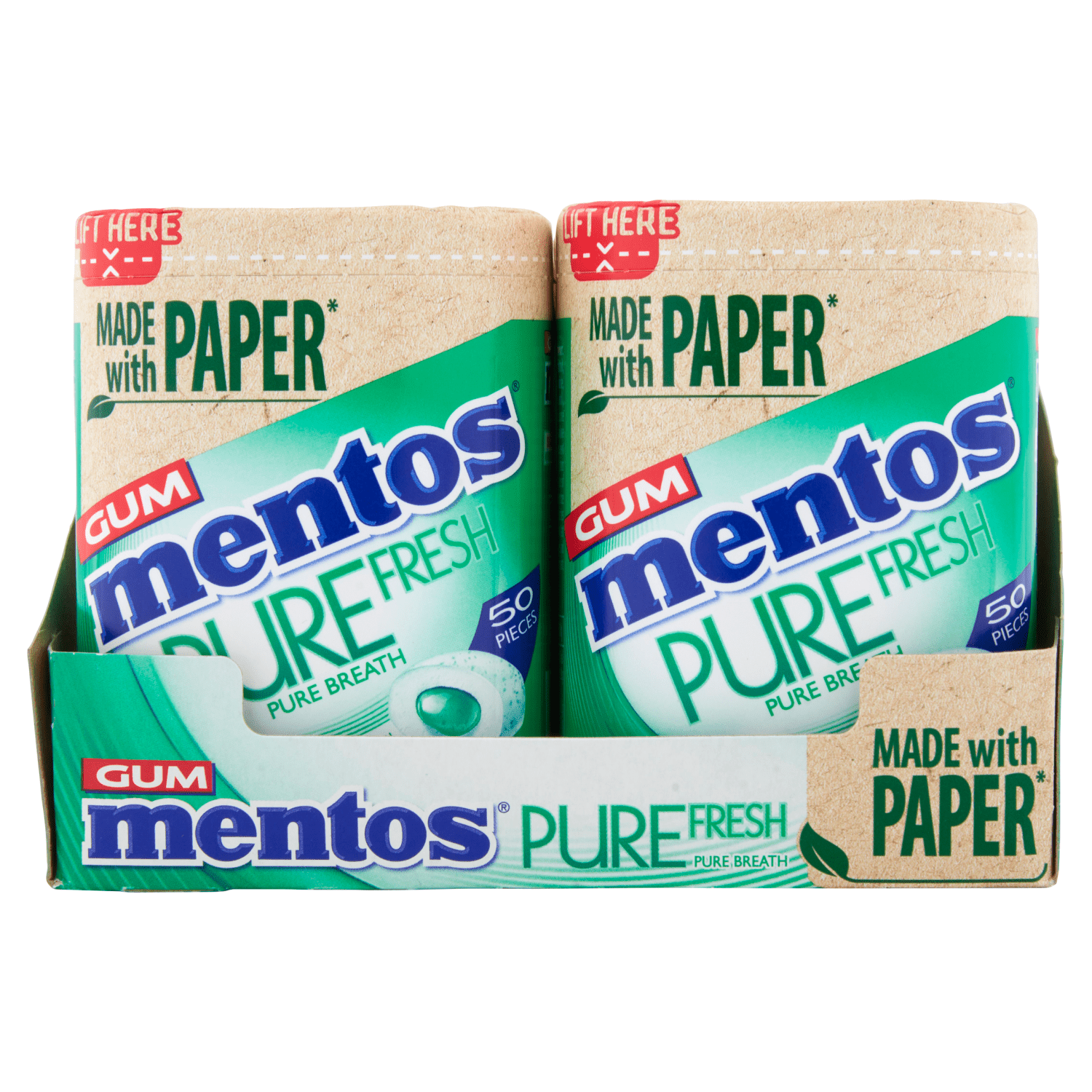 Mentos Gum Pure Fresh Spearmint 50 Pieces 100g - UK Food & Drink - 80957584