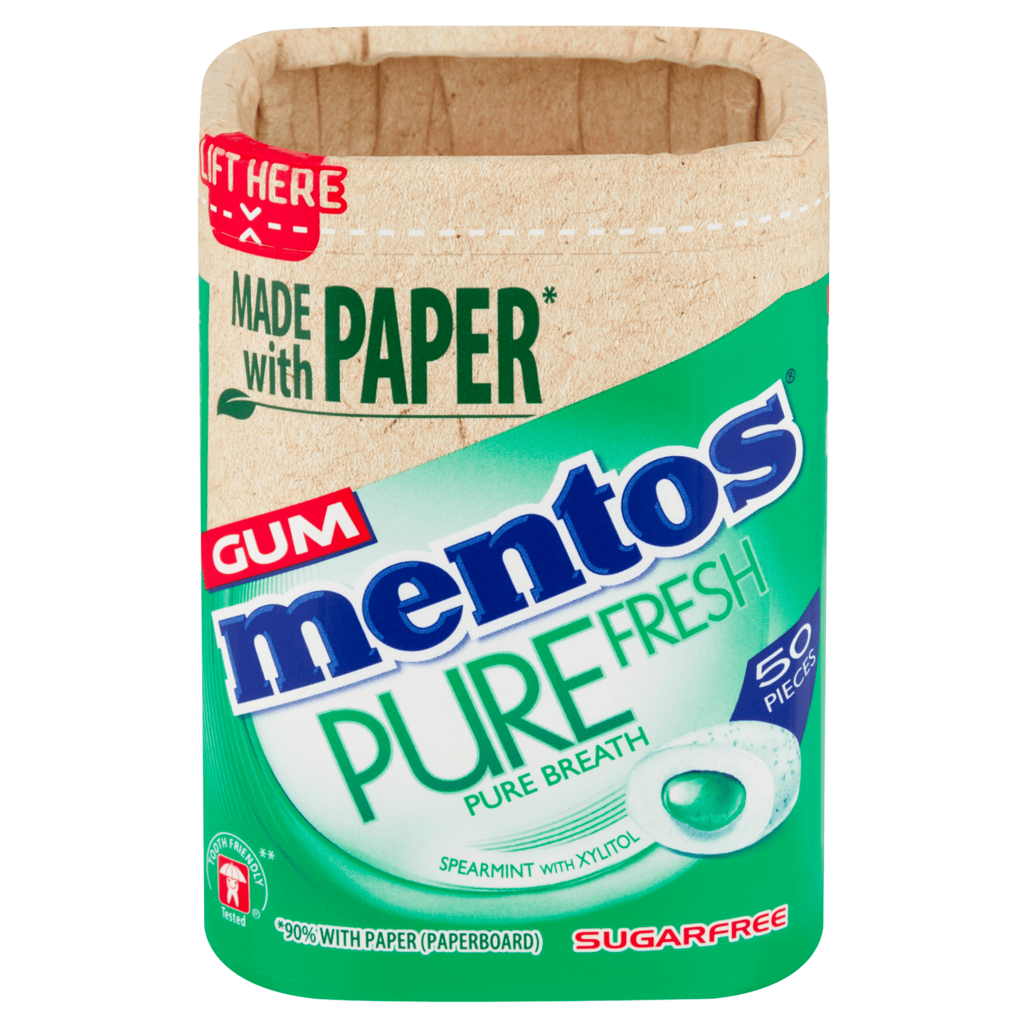 Mentos Gum Pure Fresh Spearmint 50 Pieces 100g - UK Food & Drink - 80957584