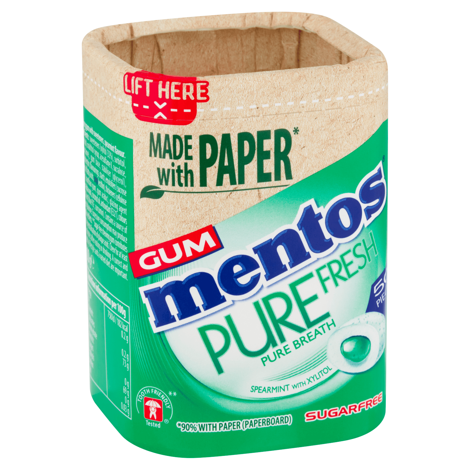 Mentos Gum Pure Fresh Spearmint 50 Pieces 100g - UK Food & Drink - 80957584