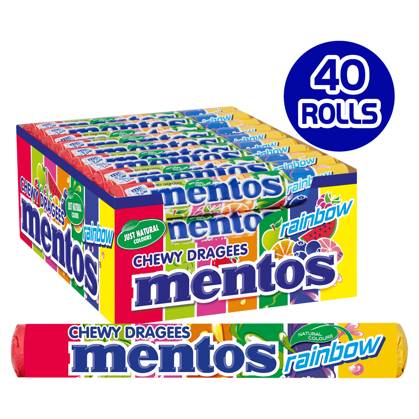 Mentos Rainbow Chewy Dragess 37.5g - UK Food & Drink - 87311396