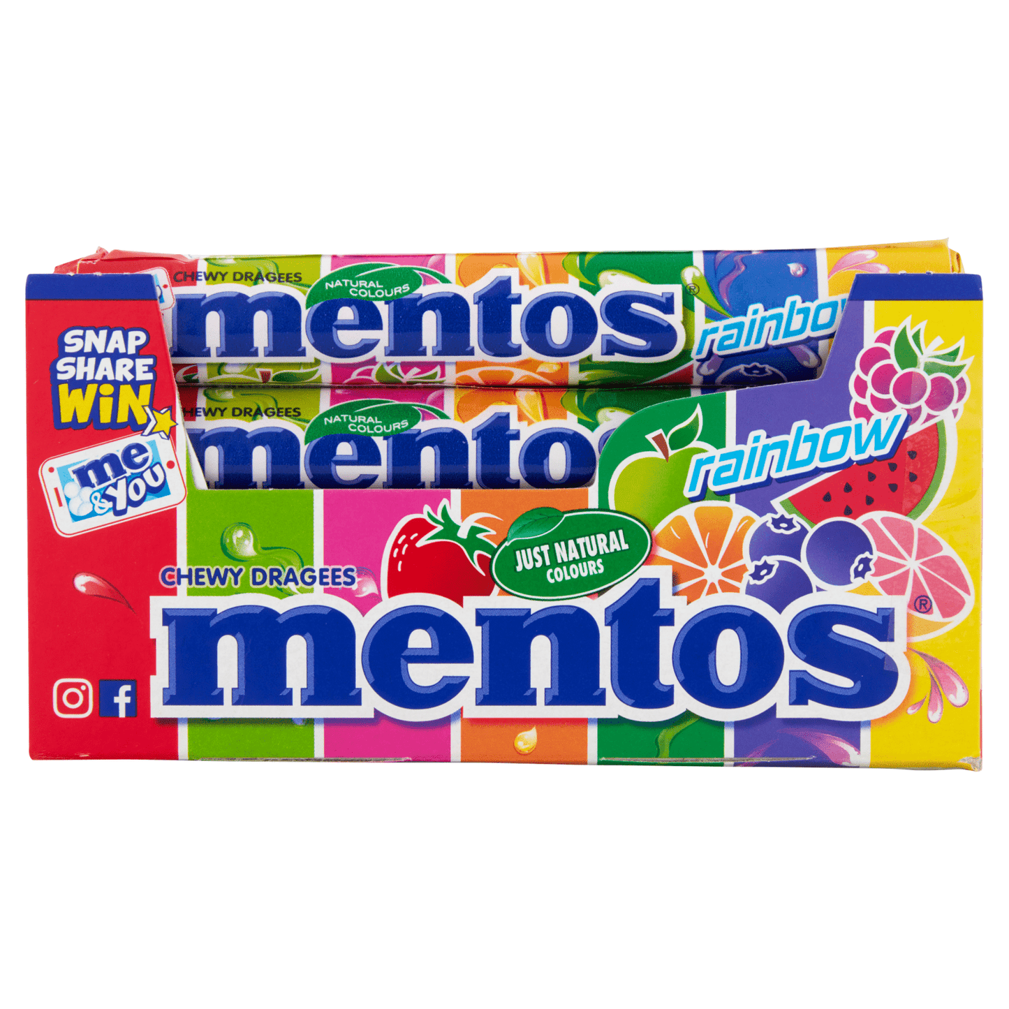 Mentos Rainbow Chewy Dragess 37.5g - UK Food & Drink - 87311396