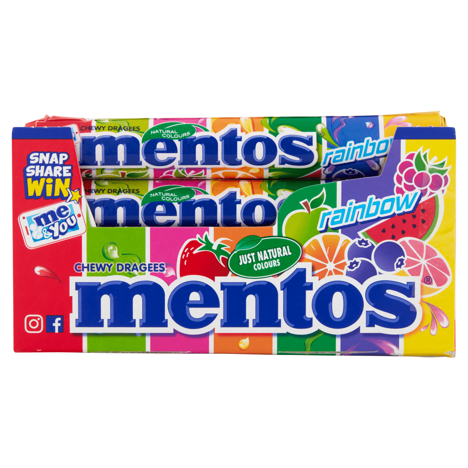Mentos Rainbow Chewy Dragess 37.5g - UK Food & Drink - 87311396