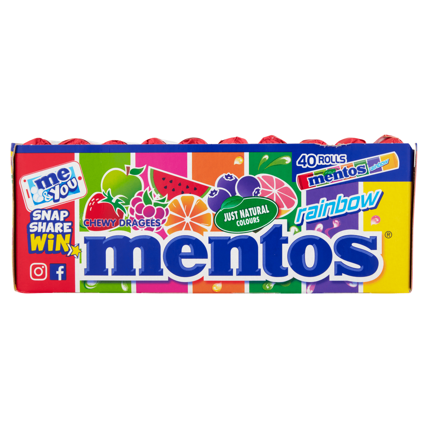 Mentos Rainbow Chewy Dragess 37.5g - UK Food & Drink - 87311396