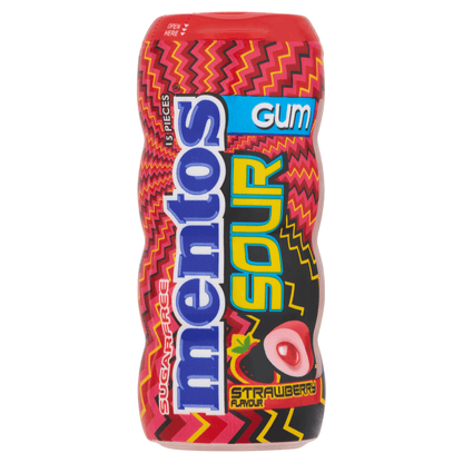 Mentos Sour Gum Strawberry Flavour 30g - UK Food & Drink - 80928102