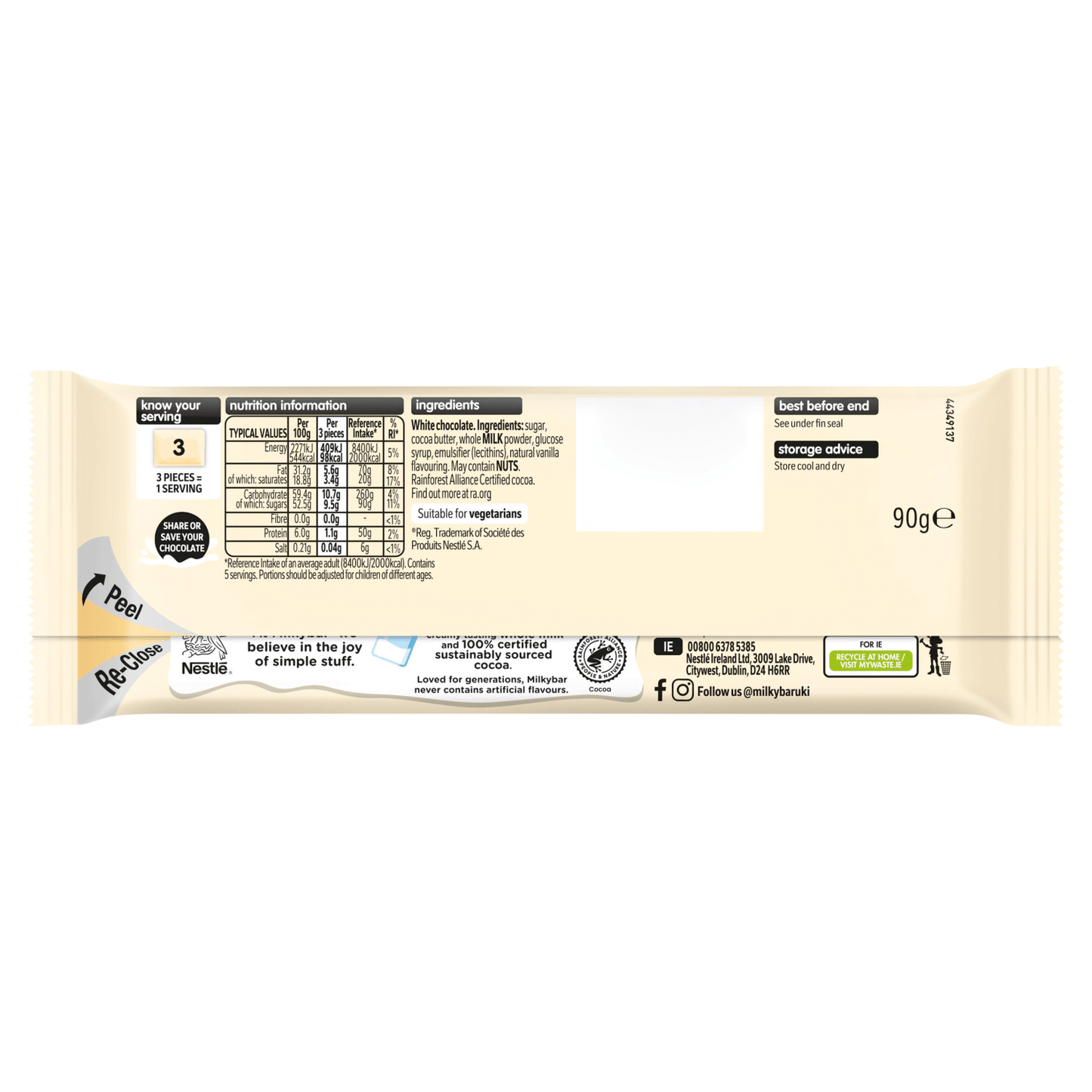 Milkybar 90g - UK Food & Drink - 8000300430493