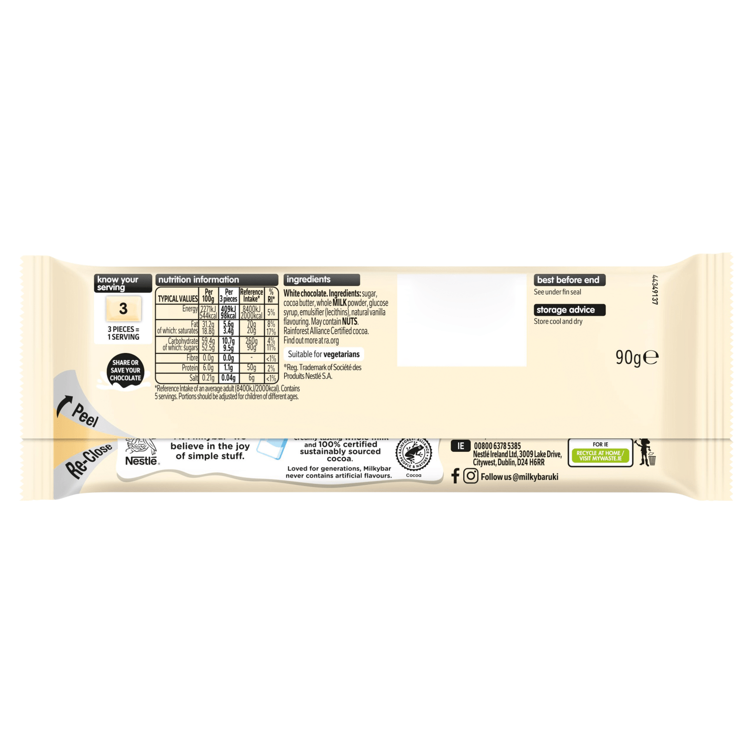 Milkybar 90g - UK Food & Drink - 8000300430493