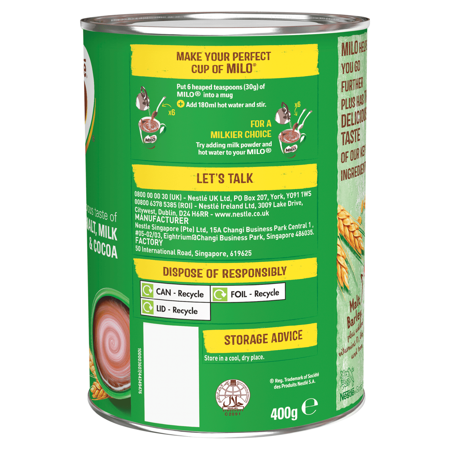 Milo Activ - Go Powder Tin 400g - UK Food & Drink - 8888082140706