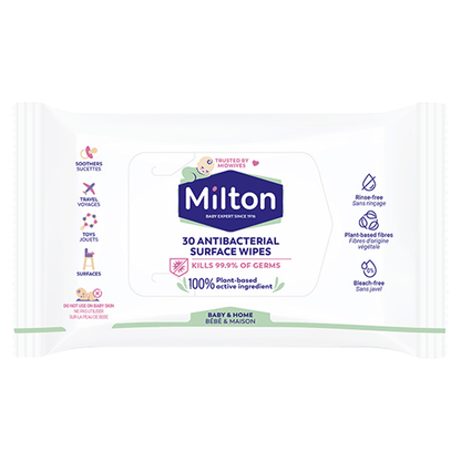 Milton 30 Antibacterial Surface Wipes - UK Food & Drink - 3361370018994