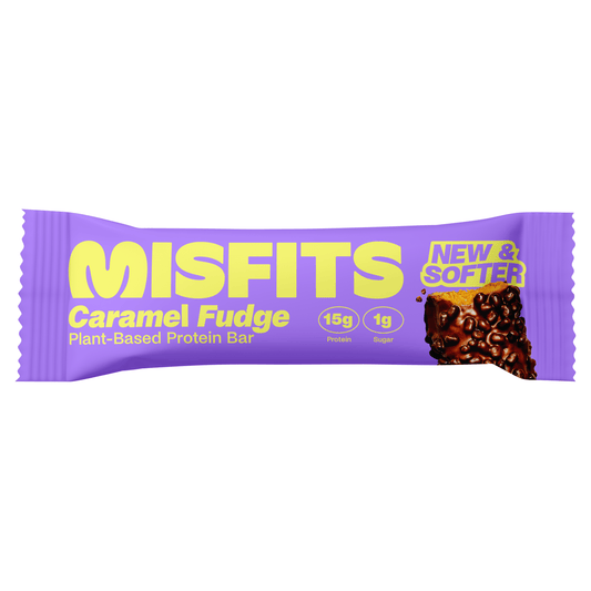 Misfits Caramel Fudge Flavour Plant - Based Protein Bar 50g - UK Food & Drink - 5060501564444
