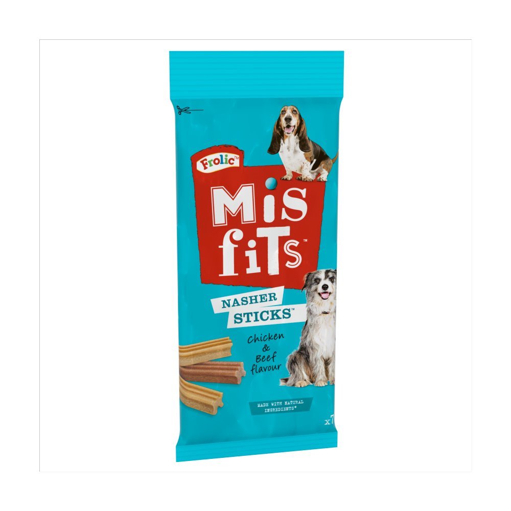Misfits Nasher Sticks Adult Medium Dog Treats with Chicken and Beef 170g - UK Food & Drink - 5998749118993