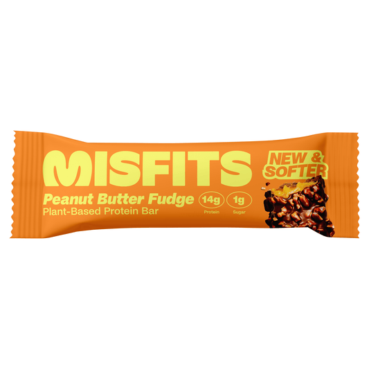 Misfits Peanut Butter Fudge Flavour Plant - Based Protein Bar 50g - UK Food & Drink - 5060501564505