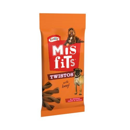 Misfits Twistos Dog Treats with Beef 105g - UK Food & Drink - 5998749140314