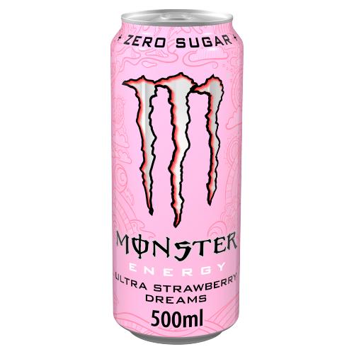 Monster Energy Drink Ultra Strawberry Dreams Zero Sugar 500ml - UK Food & Drink - 5061013944199