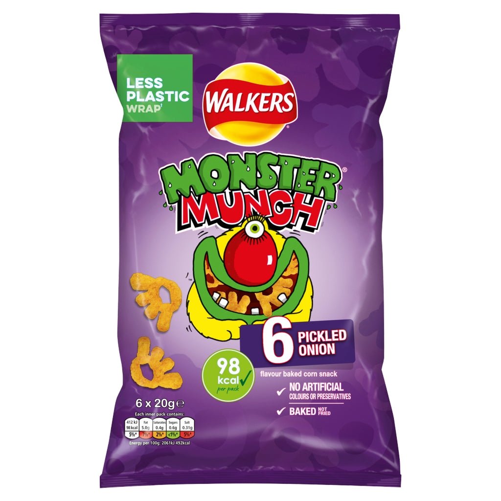 Monster Munch Pickled Onion 6 Pack 6X20G - UK Food & Drink - 5000328014746