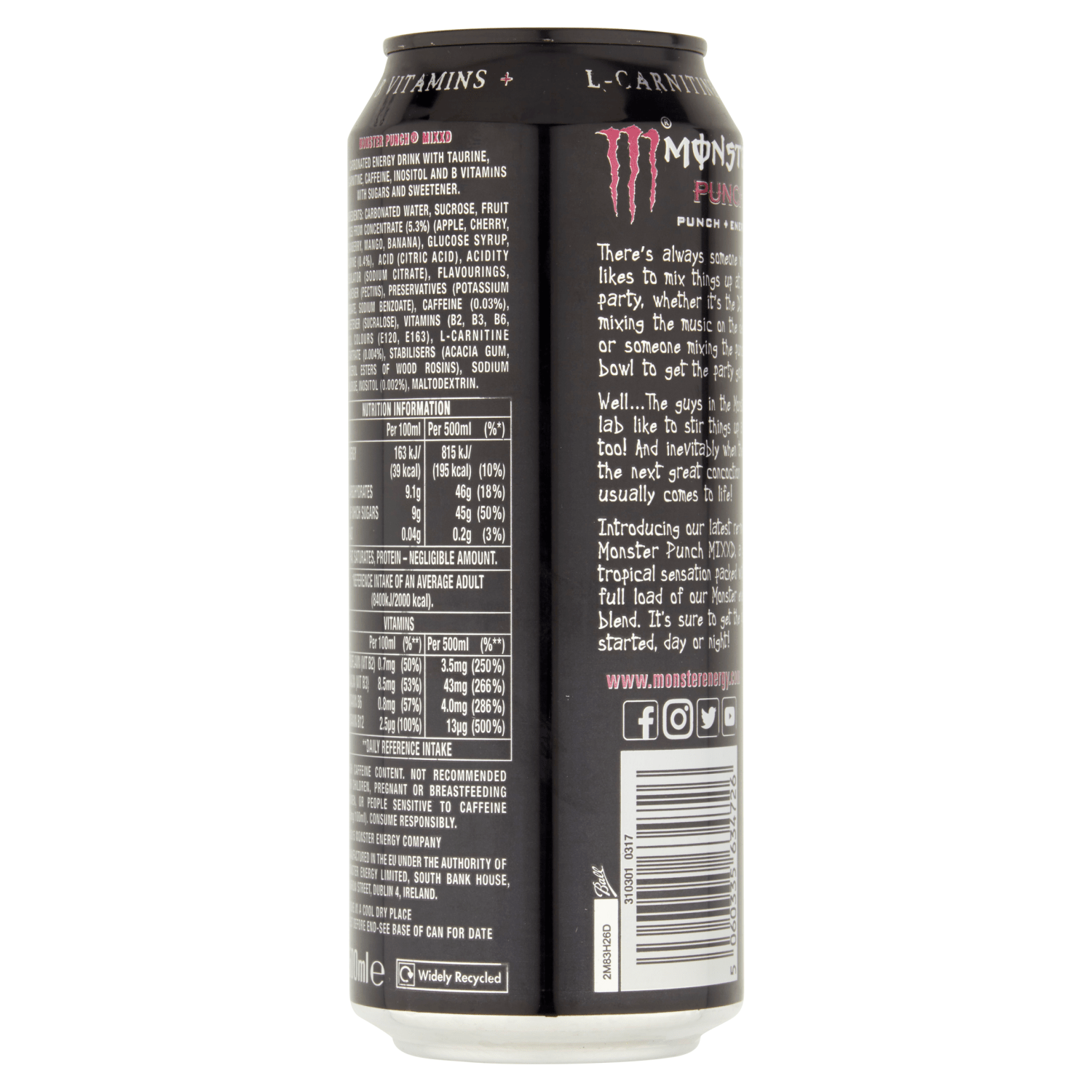 Monster Punch + Energy 500ml - UK Food & Drink - 5060335634726