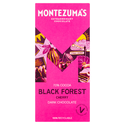 Montezuma's 70% Cocoa Black Forest Cherry Dark Chocolate 90g - UK Food & Drink - 5060719920285