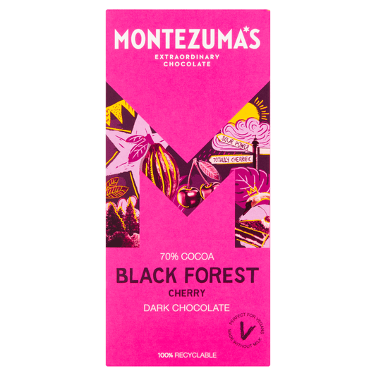 Montezuma's 70% Cocoa Black Forest Cherry Dark Chocolate 90g - UK Food & Drink - 5060719920285