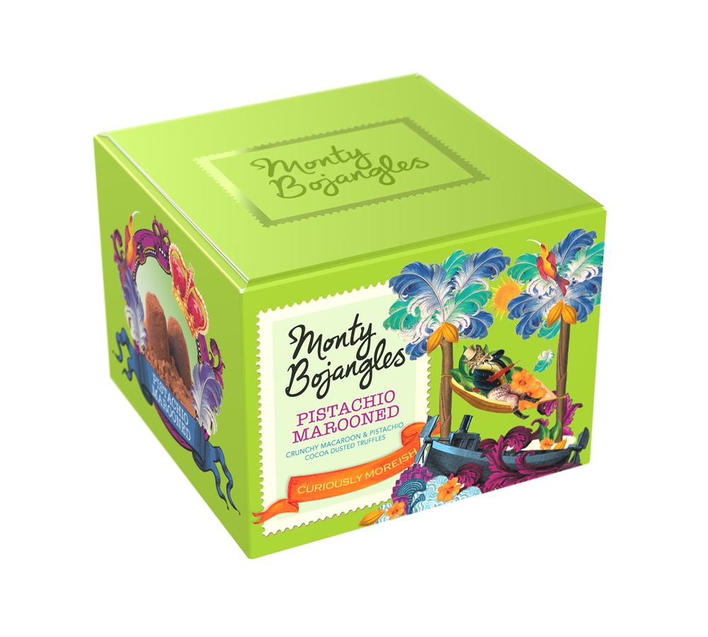 Monty Bojangles Pistachio Marooned Cocoa Dusted Truffles Gift Box - UK Food & Drink - 5060413265729