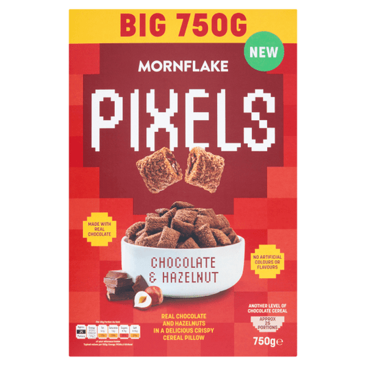 Mornflake Pixels Chocolate & Hazelnut 750g - UK Food & Drink - 5010026519979