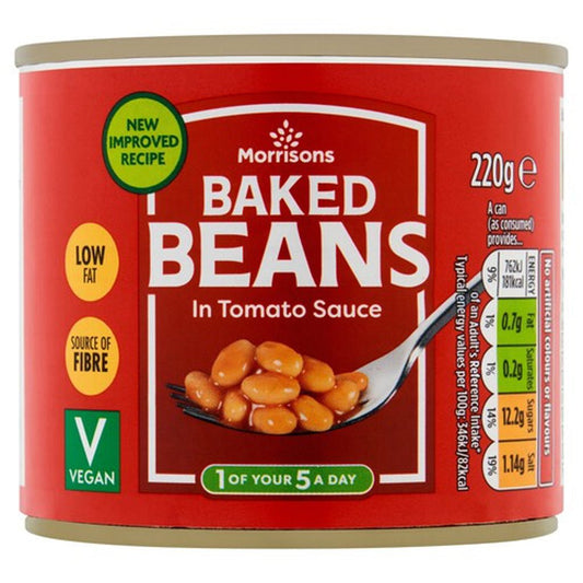Morrisons Baked Beans in Tomato Sauce 220g - UK Food & Drink - 5010251569183