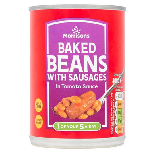 Morrisons Baked Beans & Sausages 400g - UK Food & Drink - 5010251908012