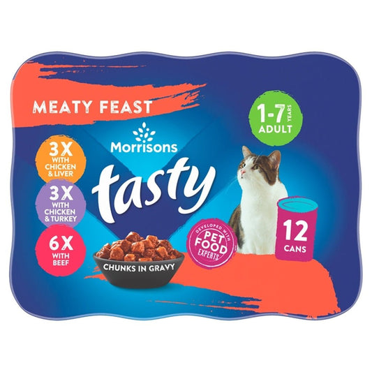 Morrisons Cat Food Meat Chunks in Gravy 12 x 400g - UK Food & Drink - 5010525088174