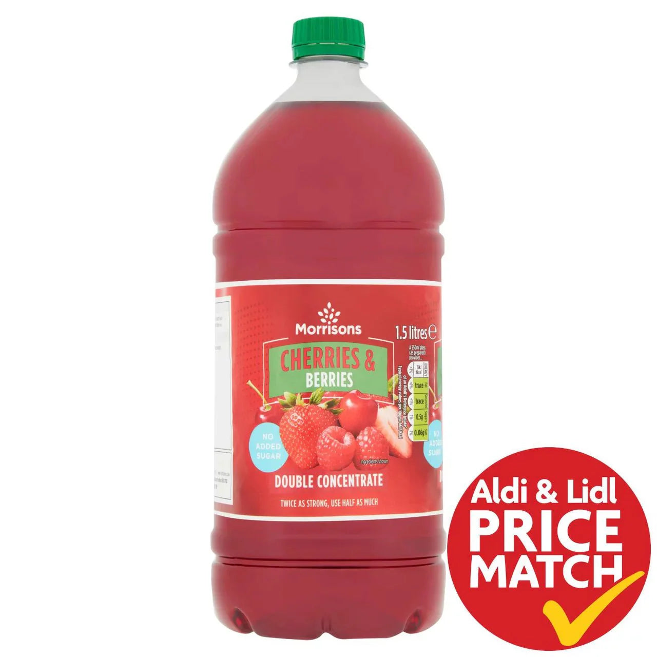 Morrisons Cherry & Berry Squash Double Concentrate 1.5l - UK Food & Drink - 5010251510642