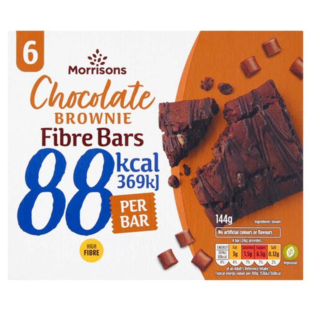 Morrisons Choc Brownie Fibre Bars 6 Pack 144g - UK Food & Drink - 5010251845317