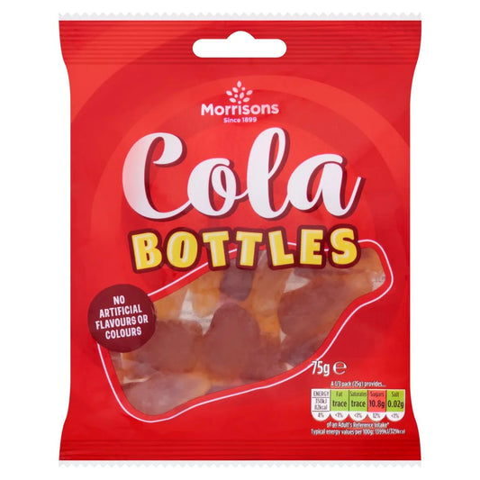 Morrisons Cola Bottles 75g - UK Food & Drink - 5010525016610