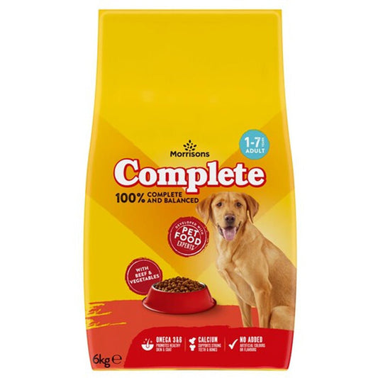 Morrisons Complete Beef & Veg Pet Food 6kg - UK Food & Drink - 5010251664727