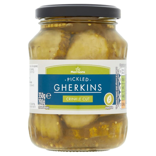 Morrisons Crinkle Cut Gherkins 350g - UK Food & Drink - 5010251504788