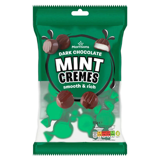 Morrisons Dark Chocolate Mint Cremes 155g - UK Food & Drink - 5010251536512