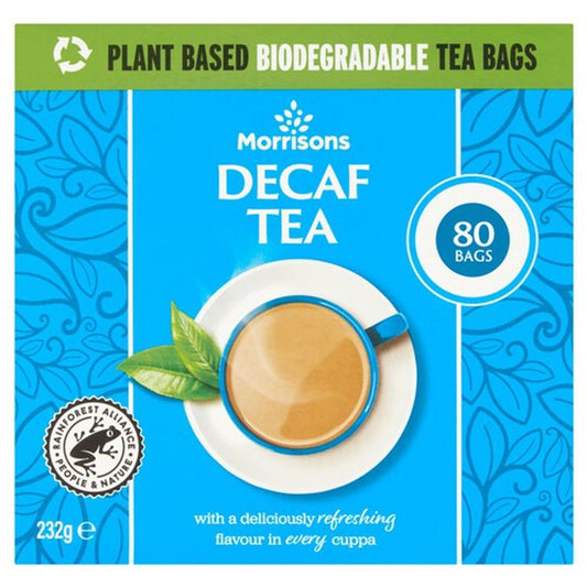 Morrisons Decaf 80 Tea Bags 232g - UK Food & Drink - 5010525151878