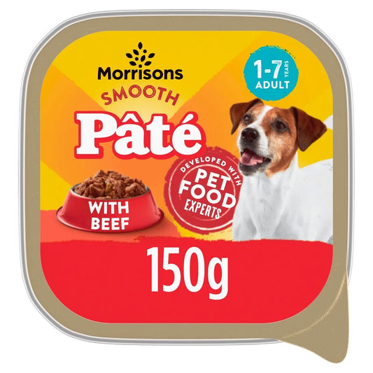 Morrisons Dog Food Beef Pate 150g - UK Food & Drink - 5010525088655
