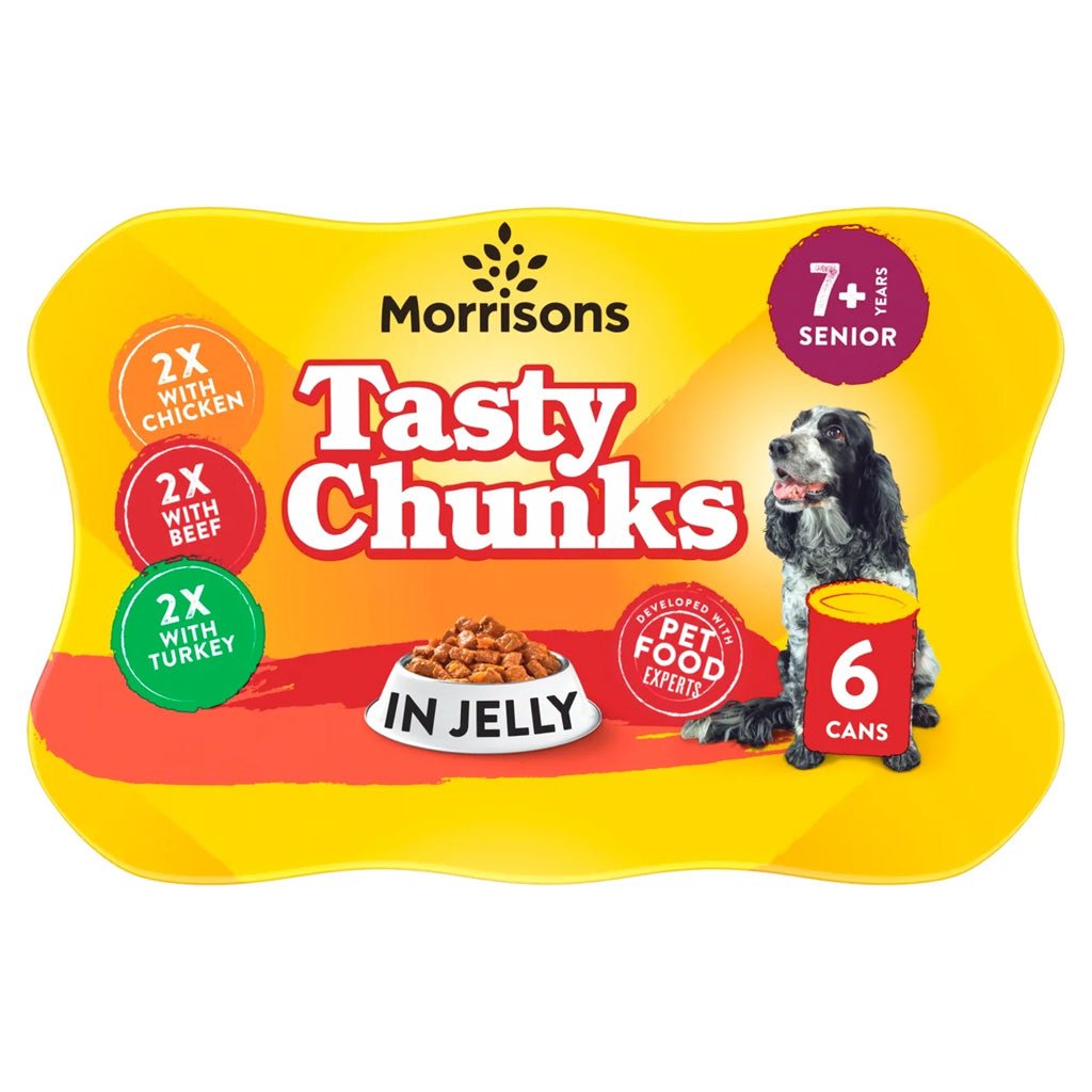 Morrisons Dog Food Meat Chunks in Jelly 6 x 400g - UK Food & Drink - 5010525088228