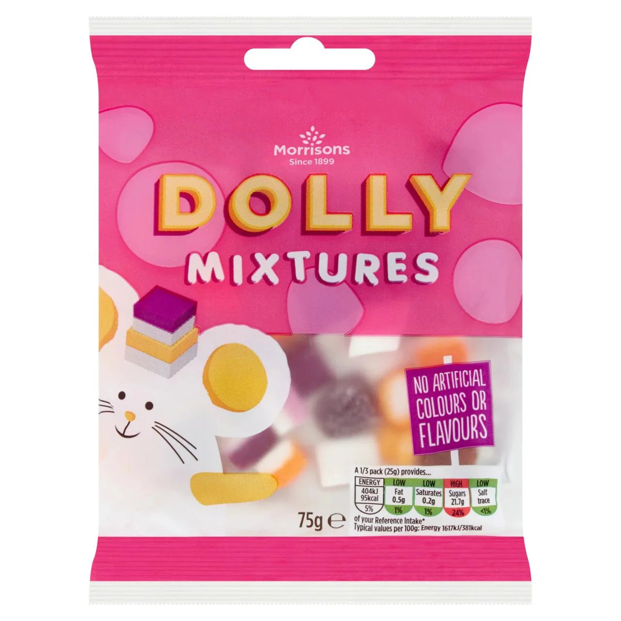 Morrisons Dolly Mix 75g - UK Food & Drink - 5010251596257