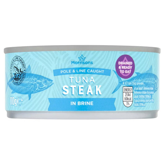 Morrisons Drained Tuna Steaks with Brine 110g - UK Food & Drink - 5010251914709