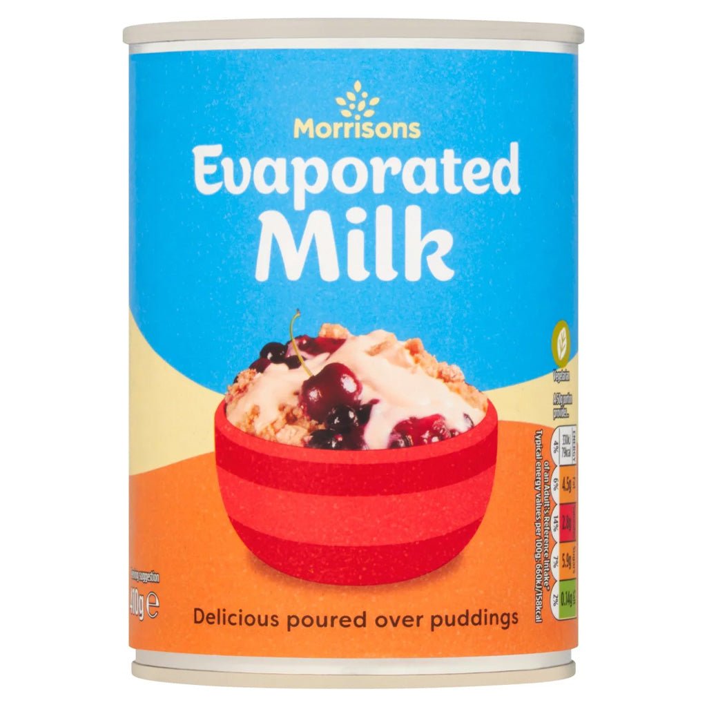 Morrisons Evaporated Milk Full Cream 410g - UK Food & Drink - 5010251672845