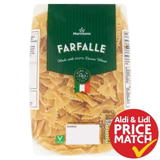 Morrisons Farfalle Pasta 500g - UK Food & Drink - 5010525013077